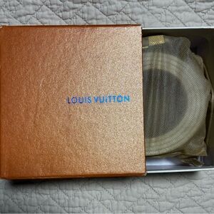 Louis Vuitton Gold and White Checkered Belt